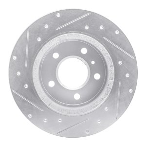 Buick Lucerne Brake Rotor (1) - Rear Right - R1 Concepts - Drilled & Slotted - Silver - `06-`11
